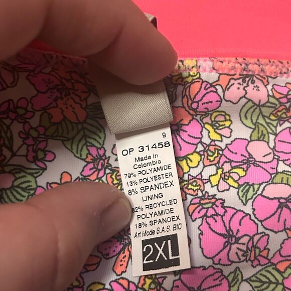 Maaji Fandango Flirt Pink Floral Thin Side Reversible Bikini Bottom Size 2XL - Picture 10 of 15